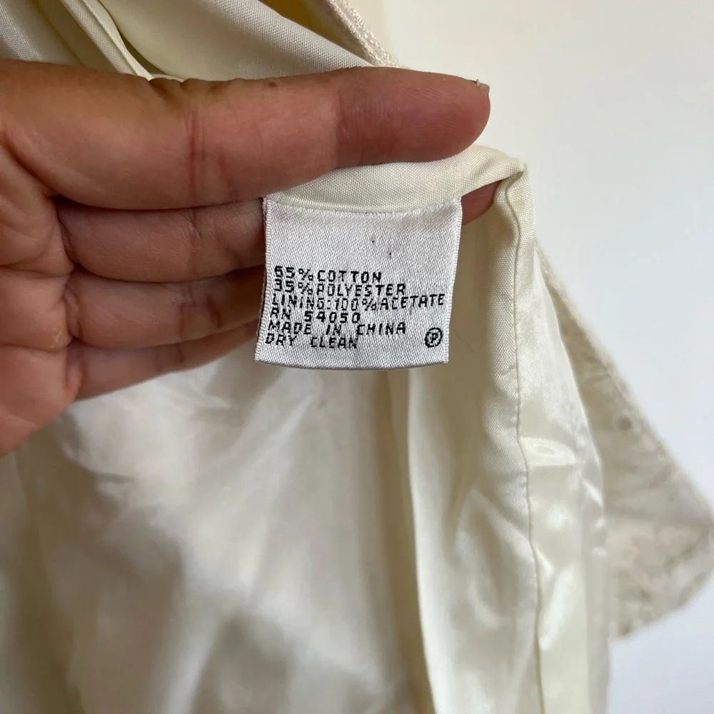 Le Suit Bridal White Jacquard Blazer - Size 14 - Picture 10 of 11